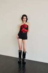 PEPPY MICRO DENIM SHORTS / BLACK