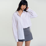 Button Detail Skort Gray