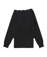 DRAWING STRIPE OFF-SHOULDER (BLACK) F26QB044