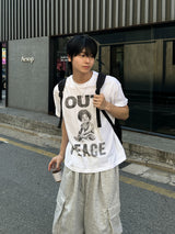 ルーメン アフロ グラフィック プリント Tシャツ
