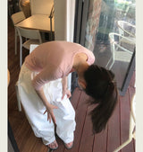 [ md pick / basic ] adore v glam shirring 3/4 sleeve top