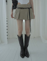 Bowty Pleated Button Skirt Pants