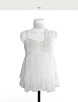 [ dewy ver 2 ]  airy duoble - frill chiffon bl  ( tie set ) 