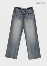 [MADE] Burnt Low-Waisted Wide Denim Pants