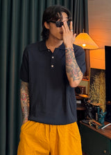 Iz Linen Collar Short-Sleeve Knit 6COLOR