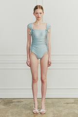 DEW COWL SWIMSUIT light blue