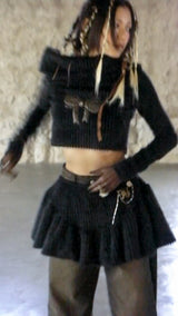Dusty layered mini skirt