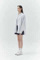 KIRSH PLAIN SEE THROUGH LOOSE FIT SHIRT - SKY 