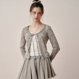 Ribbon Tie Cardigan (Grey)