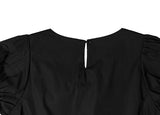 Poly Lace Ribbon Short Sleeve Blouse One Piece