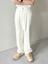 Pintuck cotton pants