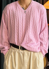 Pretzel V-neck knit 6COLOR