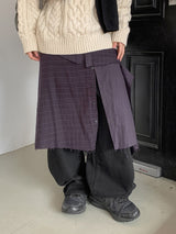 Kerhol Check Button Layered Skirt