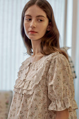 ULLALA PAJAMA Lili Short-sleeve Two-piece  Ivory[24151WTSSN]
