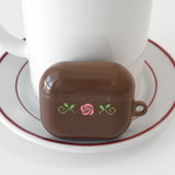 oab flower airpods case (brown)