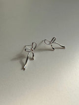 [92.5silver] フローリボンピアス