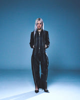 DENIM LINE ZIPPER JACKET (BLACK)