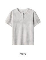 フェレール ヴィンテージ リブド ヘンリーネック ショートスリーブ Tシャツ