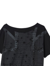 UNIONJACK OFF SHOULDER TEE BLACK