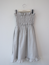side button smocking skirt & dress 