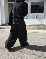 No.1435 バックポケットワイドデニムパンツ