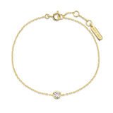 gold just you solitaire 14k gold plating + 925 silver bracelet B071-02G