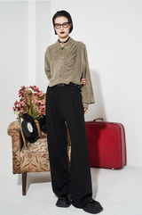 All-purpose straight-leg casual trousers with a relaxed drape.
