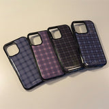 vintage check case (blue, pink)