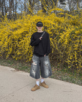 Sheer Raw-Edge Waffle Long Sleeve