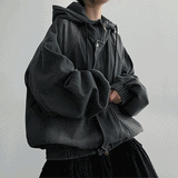 [High quality!] ペットインシジョンボクシーデニムフーディドジャンパー (2 colors)