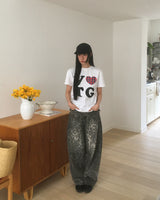Ponte Leopard Back Pocket Wide-Leg Pants