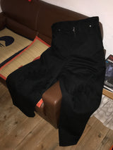 ワイルドフラワーアップリケパンツ _ ブラック＆パープル