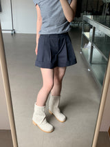 Pintuck roll-up culottes (3color)