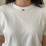 [CCNMADE] シルバーチェーングラスネックレス