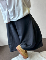 Coller Curved Side Pintuck Balloon Bermuda Shorts 3color