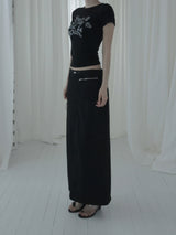 Illoque Pocket Nylon Long Skirt