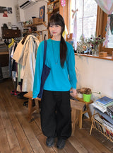 Kayushi Basic Color Layered Long Sleeve Tee