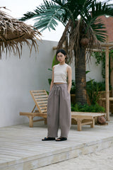 PIN-KNIT BALLOON PANTS (Beige)