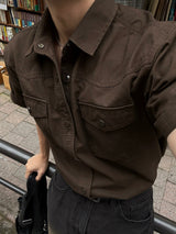 Frix snap western short-sleeved shirt