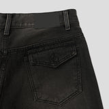 No.1538 A pocket wide black denim PT
