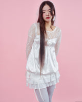 CORSAGE PUFF BLOUSE [IVORY]