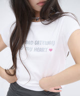 502 グリッターレタリングTシャツ - ホワイト