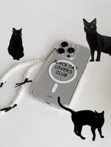 [MADE] [magsafe] black cat lovers club jelly hard iphone case