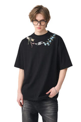 フローラルカラーエンブロイダリーTシャツ