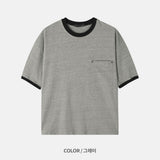 クロップピグメントリンガーTシャツ