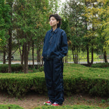 Arc panel denim blouson / Indigo