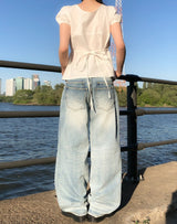 Tero Double Back Pocket Embossed Denim Pants