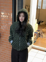 #Bear Dot Boa Fleece 2WAY Hood Jumper (3color)