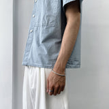 Mist Blue Double-Pocket Shirt