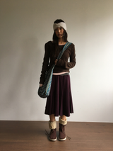 Rosé banding cutout skirt (3color)